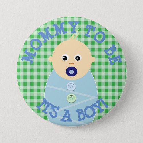 Mommy to be blue Baby Boy  Baby Shower Button