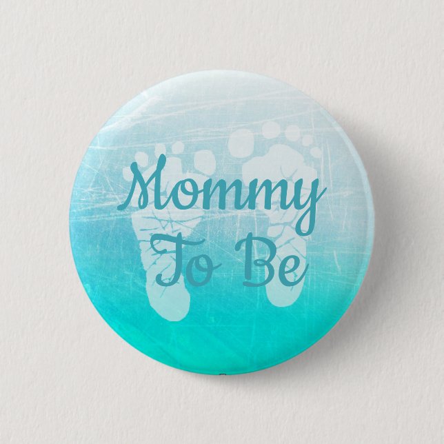 Mommy to be Blue Boy Baby Shower button (Front)