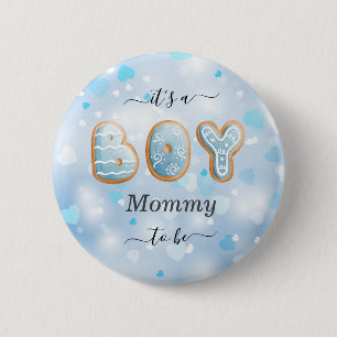 Mommy to Be Blue Boy Baby Shower Button