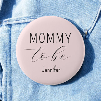 Mommy to Be Blue Pink Baby Shower Button