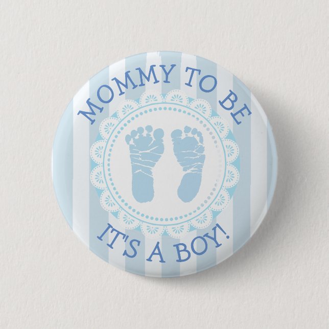"Mommy To Be" BlueBaby Shower Button (Front)