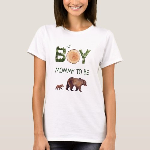 Mommy To Be Boy Bear Baby Shower  T_Shirt