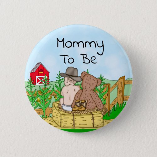 Mommy To Be Boys Baby Shower  Button