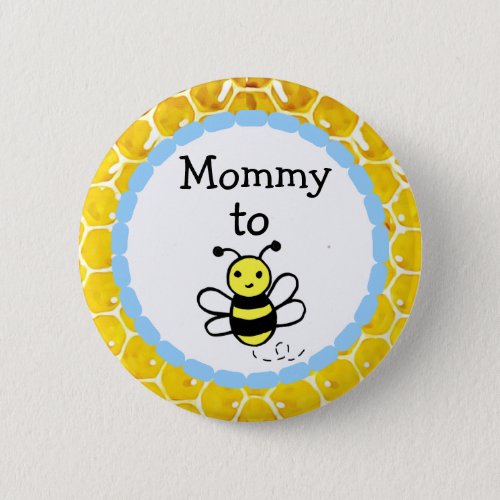 Mommy to Be Boys Baby Shower Button