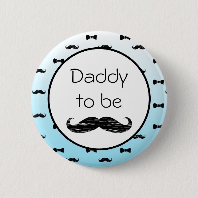 Mommy to be Boy's Baby Shower Mustache Button (Front)