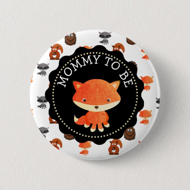 Mommy To Be Button Woodlands Creatures Theme (Front)