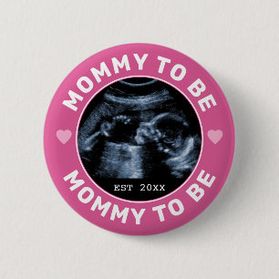 Mommy To Be Custom Photo Baby Shower Party Button
