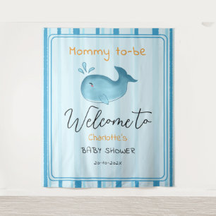 Mommy To Be Cute Whale Baby Shower Backdrop