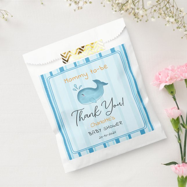 Mommy To Be Cute Whale Baby Shower Favor Bag (Sealed)