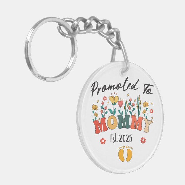 Mommy-to-Be est. 2025: New Mother’s Keepsake Keychain (Front Left)