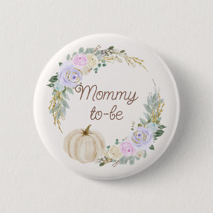Mommy-to-be Fall Pumpkin Baby Shower Button