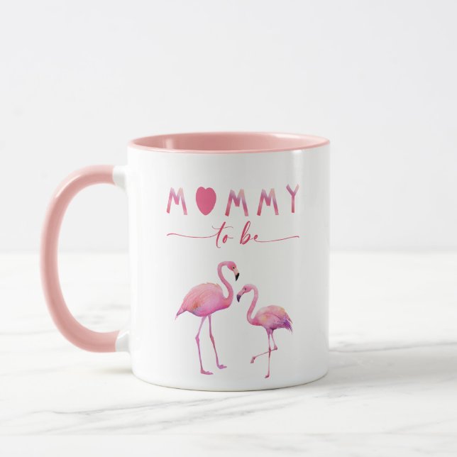 Mommy to Be Flamingo Baby Shower Mug (Left)