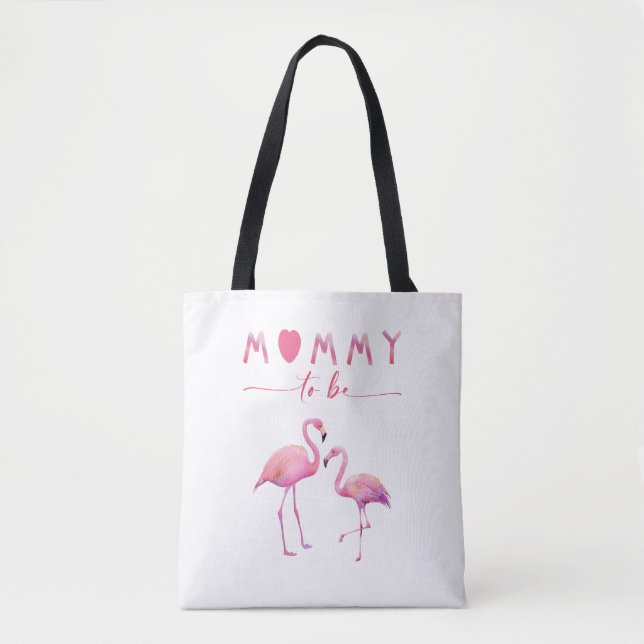 Mommy to Be Flamingo Baby Shower Tote Bag (Front)