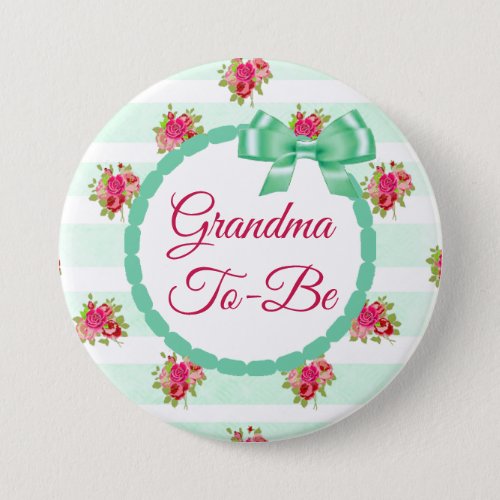 Mommy to be Floral Chic Roses Button