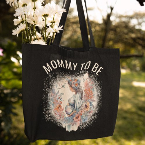 Mommy to Be Floral Watercolor Expecting Mother  Tote Bag
