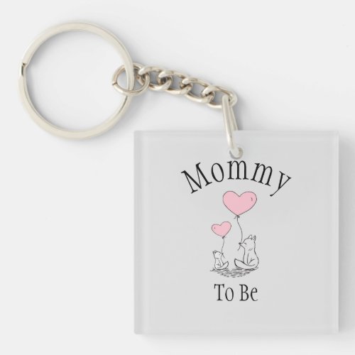 Mommy To Be Fox Baby Shower Keychain