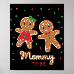 Mommy To Be Gender Reveal Gingerbread Poster