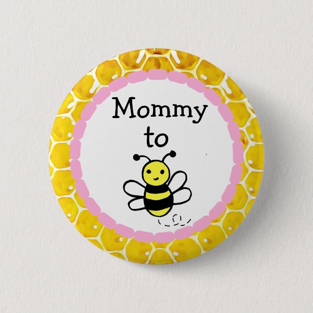 Mommy to Be Girl's  Baby Shower Button (Front)