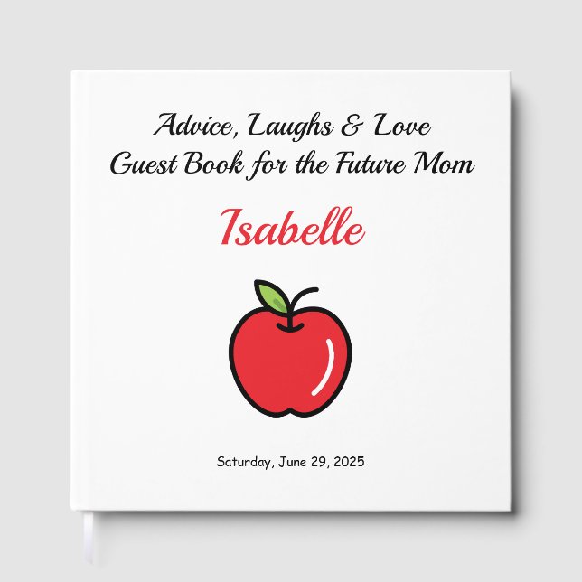 Mommy To Be Guest Book – The Apple of Our Eye Baby (Front)