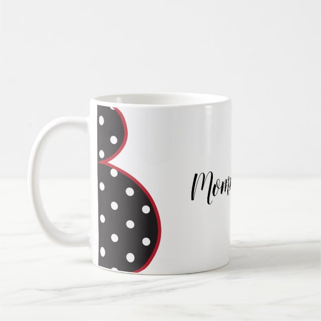 Mommy to be ladybug mug with pregnant silhouette (Left)