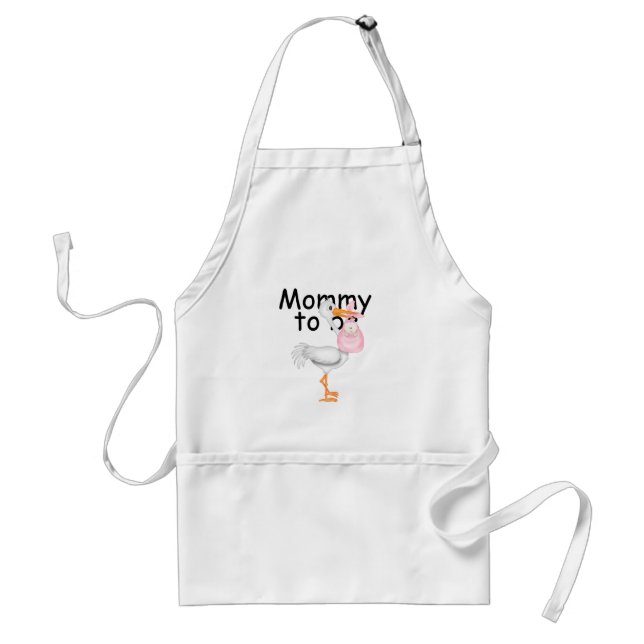 mommy to be. Maternity Stork Adult Apron (Front)