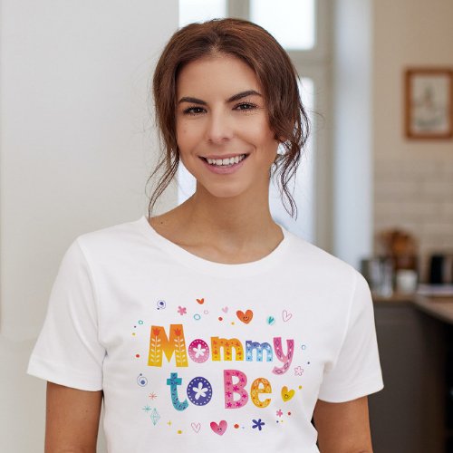 Mommy To Be Modern Pregnant Pregnancy Typography T_Shirt