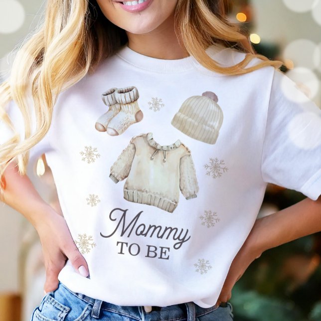 Mommy to Be Mom-to-be Winter Baby Shower T-Shirt (Creator Uploaded)