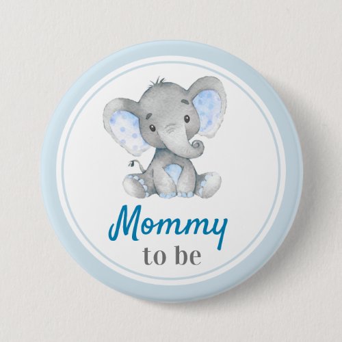 Mommy to be New Mom Baby Boy Shower Elephant Blue Button Mommy to be New Mom Baby Boy Shower Elephant Blue Button