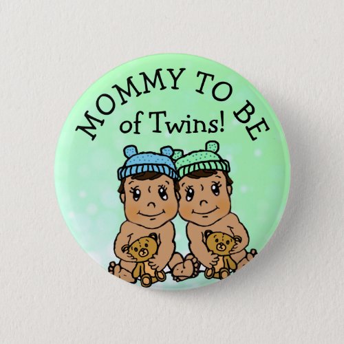 Mommy to be of Twins Hispanic Baby Shower Button