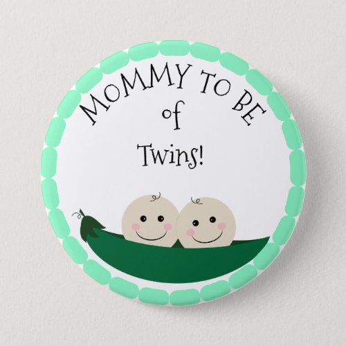 Mommy to be of Twins in Peapod Baby Shower button
