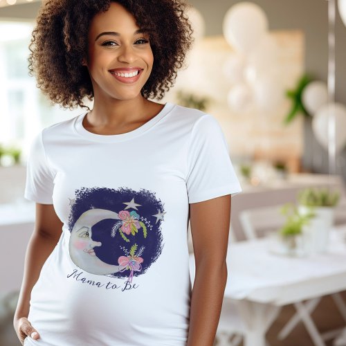 Mommy to Be Over the Moon Stars Modern Baby Shower Plus Size T_Shirt