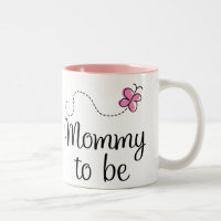 Mommy To Be Pink Butterfly Gift Two-Tone Coffee Mug