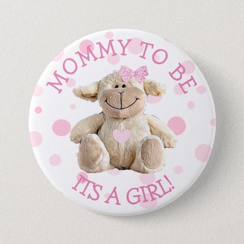 Mommy to be pink Lamb  Baby Shower Button
