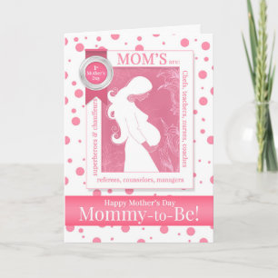 Mommy to Be Pink Polka Dot Funny Mother's Day Card