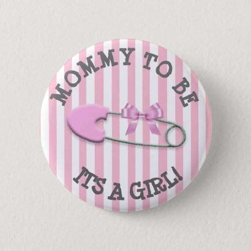 Mommy to be Pink Striped Diaper Pin Baby Shower