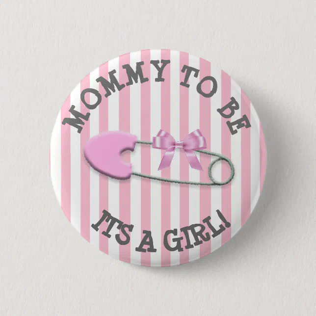 Mommy to be Pink Striped Diaper Pin Baby Shower Zazzle