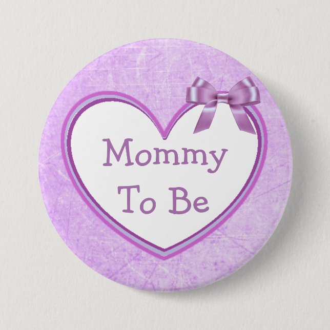 Mommy to be Purple Baby Shower Button (Front)