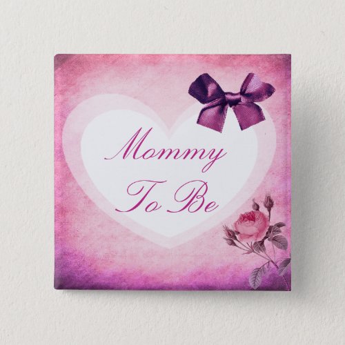 Mommy to be Purple  Pink Baby Shower Button