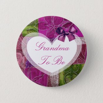Mommy To Be Purple Quilt Like Baby Shower Button by Everything_Grandma at Zazzle