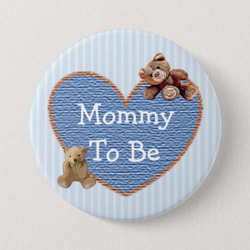 Mommy to Be Teddy Bear Baby Shower Button