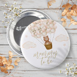 Mommy To Be Teddy Bear Gold Baby Shower Button<br><div class="desc">Personalize for mommy,  daddy,  aunty,  grandma-to-be or anyone else sharing your good news and baby shower event. Designed by Thisisnotme©</div>