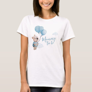 Mommy To Be Teddy Bear with Balloons T-Shirt