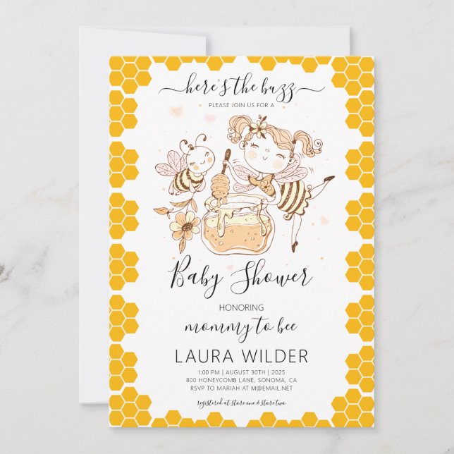 Mommy To Be Themed Watercolor Baby Shower  Invitation (Front)