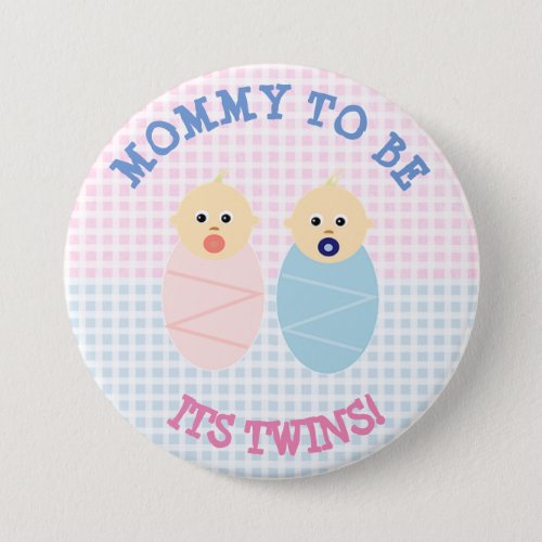 Mommy to be to twins boy and girl Button