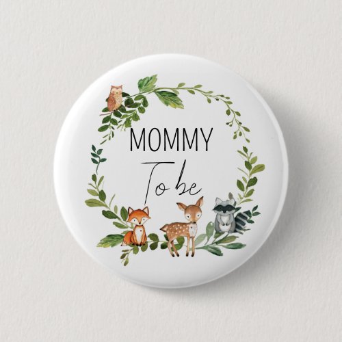Mommy to be - Woodland baby Shower Button