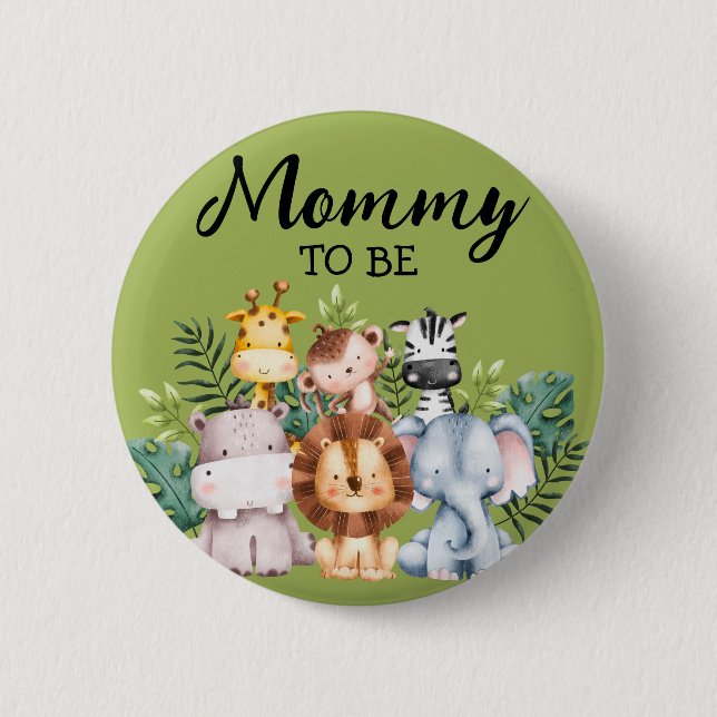 Mommy To Be | Woodland Creatures Baby Shower Button (Front)
