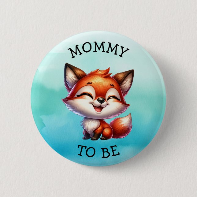 Mommy To Be | Woodland Creatures Baby Shower Button (Front)