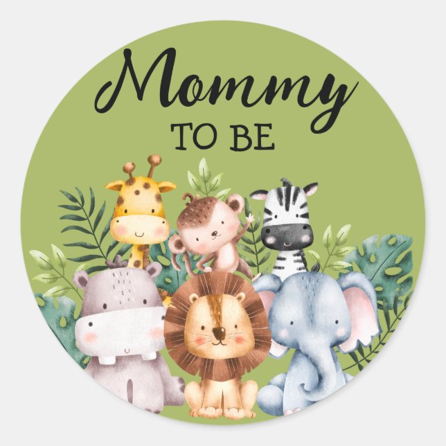 Mommy To Be | Woodland Creatures Baby Shower Classic Round Sticker (Front)