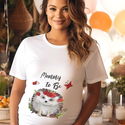 Mommy to Be Woodland Hedgehog Baby Shower Plus Size T_Shirt