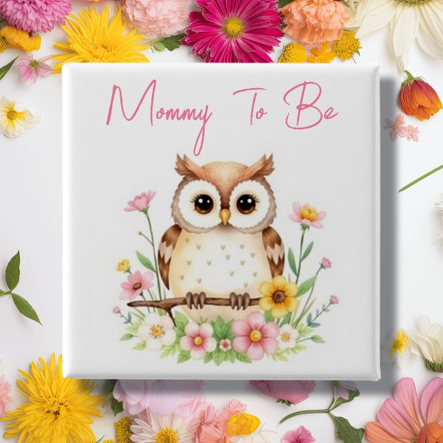 Mommy To Be | Woodland Themed Baby Shower Button (Creator Uploaded)